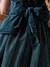 Christmas Special Dress in Velour & Sparkling Tulle for Girls emerald green+red 