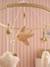 Wooden and rattan musical mobile beige 