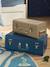 Set of 2 Nesting Metal Trunks cinnamon+denim blue+GREEN MEDIUM 2 COLOR/MULTICOLR+nude pink 
