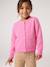 Button-through cardigan with long sleeves for girls blue+bordeaux red+rose 