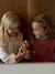 High-neck jumper for girls camel+old rose 