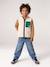 Sleeveless sherpa cardigan for boys caramel+ecru 