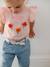 T-Shirt with Flowers in Relief, for Babies Light Pink+vanilla 