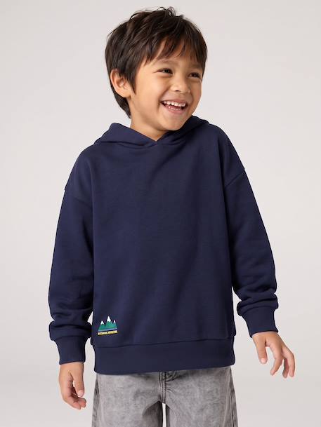 Hooded sweatshirt for boys marl red+navy blue 