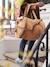 Changing Bag, Baby Roll in Plush Fabric BEIGE LIGHT SOLID+coffee 