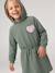Short hooded dress for girls green+marl grey+navy blue 