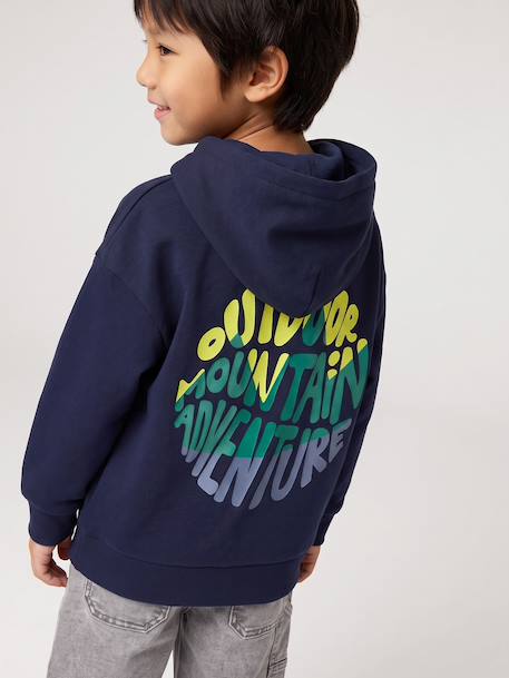 Hooded sweatshirt for boys marl red+navy blue 