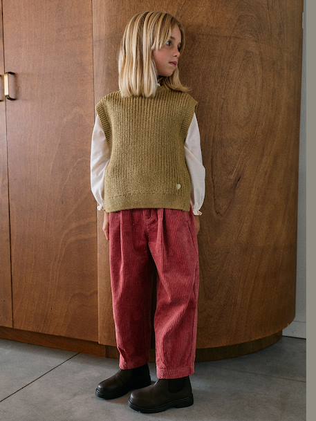 Balloon trousers for girls old rose 