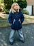 Reversible parka for girls khaki+navy blue 