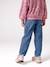 Balloon jeans for girls bleached denim+medium blue 