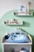 Set of 2 Book Shelves Green+Wood/White 