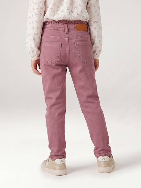 Slim trousers for girls ink blue+mauve 