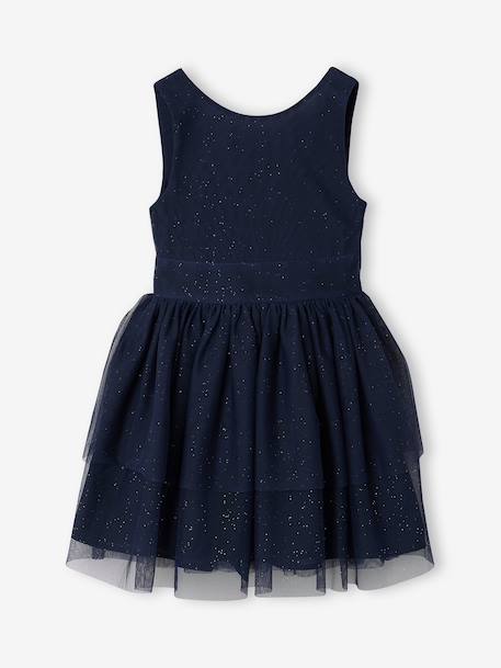 Dress and cardigan set for girls navy blue 