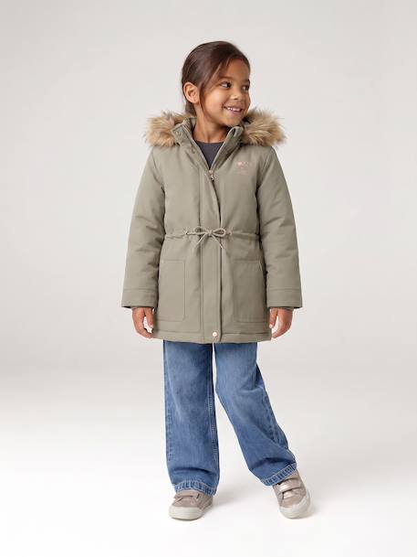 3-in-1 Parka with Hood for Girls black+GREEN DARK SOLID+khaki+PURPLE MEDIUM SOLID+sage 