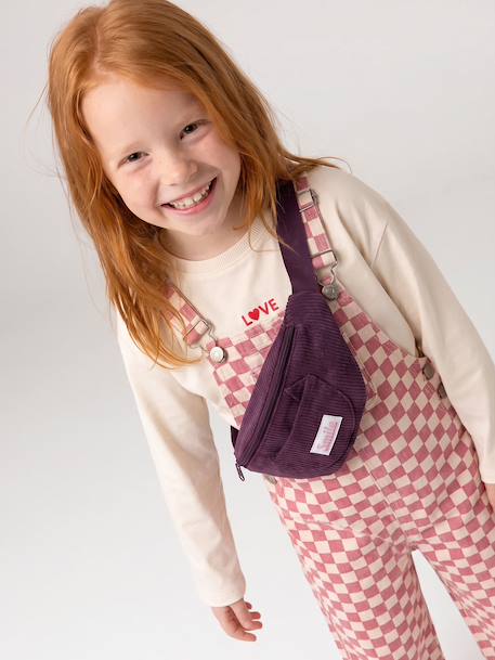 Dungarees in twill for girls sweet pink 