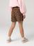 Paperbag-Style Corduroy Shorts for Girls camel+chocolate+cinnamon+grey+mauve+peacock blue 