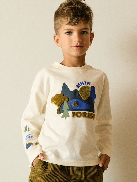 Long-sleeved T-shirt for boys ecru 