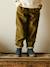 Wide-leg corduroy trousers for boys cappuccino+lichen 