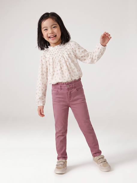 Slim trousers for girls ink blue+mauve 