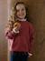 High-neck jumper for girls camel+old rose 