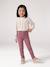 Slim trousers for girls ink blue+mauve 