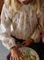 Long-sleeved blouse for girls ecru 