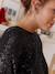 Reversible sequin nursing blouse, front/back black 