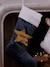 Mouse and Rabbit Christmas Stocking in Velour green 