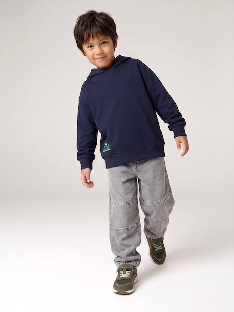 Hooded sweatshirt for boys marl red+navy blue 