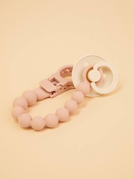 Beaded dummy clip BIBS beige+blush+ecru+petrol blue+sage green 