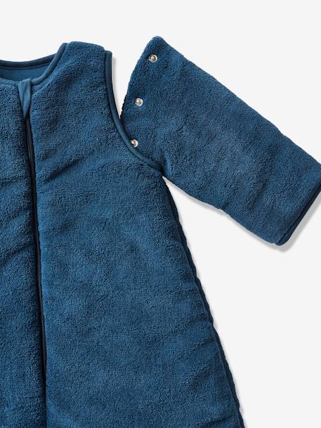 Microfibre Sleep Bag With Detachable Long Sleeve, For Strolling Dark Blue+Dark Brown 