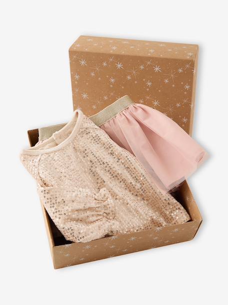 Skirt and top set for baby girls rose 