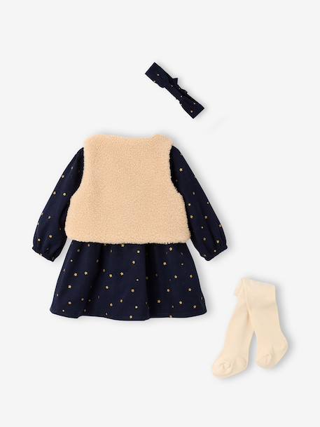 Dress set for baby girls navy blue 