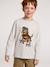 Long-sleeved T-shirt for boys bordeaux red+marl white+slate grey 