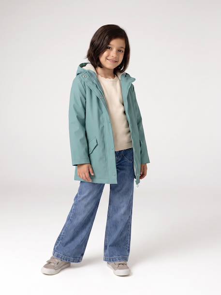 Raincoat with Sherpa Lining for Girls anthracite+green+indigo+mauve+multicoloured 