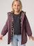 Hooded Parka with Faux Fur Lining for Girls black+camel+dark green+dusky pink+navy blue+plum 