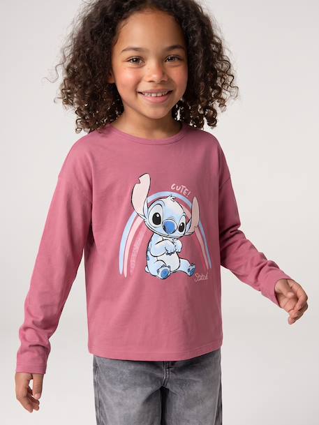 Long-sleeved T-shirt LILO AND STITCH for girls old rose 
