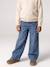 Wide-leg jeans for girls brut denim+medium blue 