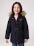 3-in-1 Parka with Hood for Girls black+GREEN DARK SOLID+khaki+PURPLE MEDIUM SOLID+sage 