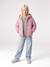 Lightweight hooded puffer jacket for girls grey green+lilac+navy blue+plum+rose 