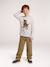 Long-sleeved T-shirt for boys bordeaux red+marl white+slate grey 