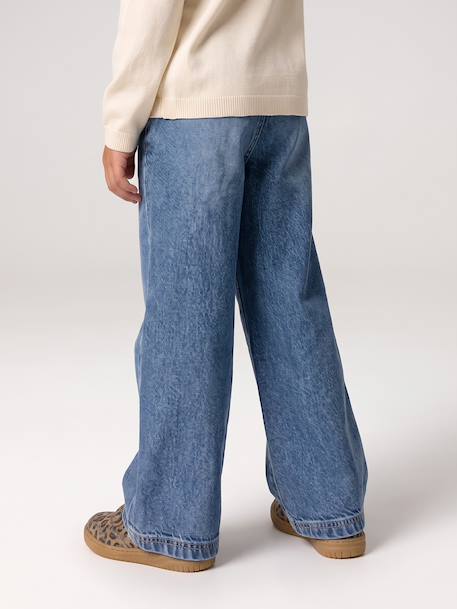 Wide-leg jeans for girls brut denim+medium blue 