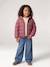 Lightweight hooded puffer jacket for girls grey green+lilac+navy blue+plum+rose 