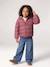 Lightweight hooded puffer jacket for girls grey green+lilac+navy blue+plum+rose 