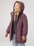 Hooded Parka with Faux Fur Lining for Girls black+camel+dark green+dusky pink+navy blue+plum 