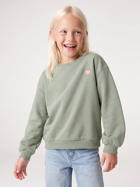 Basics Sweatshirt with Motif for Girls anthracite+coral+purple clover+sage+vanilla 