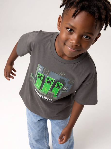 Short-sleeved T-shirt for boys by Minecraft mouse grey 