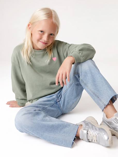 Basics Sweatshirt with Motif for Girls anthracite+coral+purple clover+sage+vanilla 