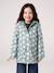 Printed hooded raincoat for girls green+multicoloured+navy blue+vanilla 