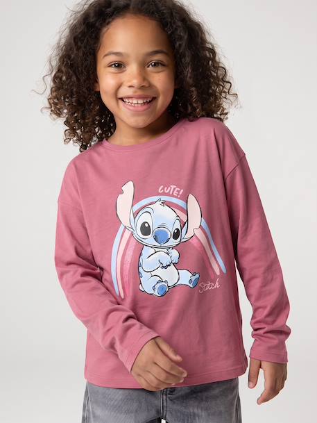 Long-sleeved T-shirt LILO AND STITCH for girls old rose 
